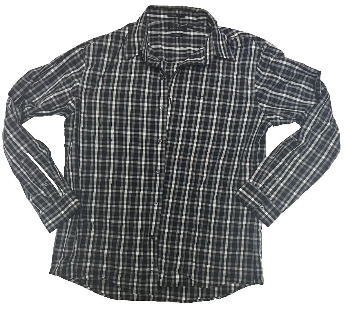 Men’s Van Heusen Slim Fit Long Sleeve Button Down Plaid Shirt Large