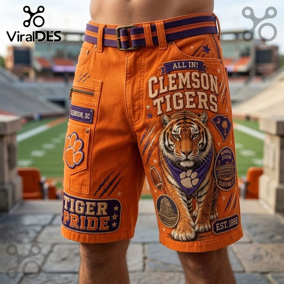 Clemson Tigers Orange Casual Shorts