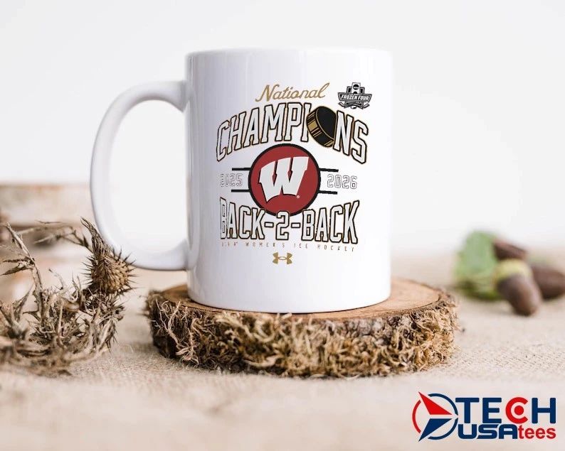 Wisconsin Badgers 2025-2026 Back 2 Back Women’s Hockey Champs shirt by uwbookstore