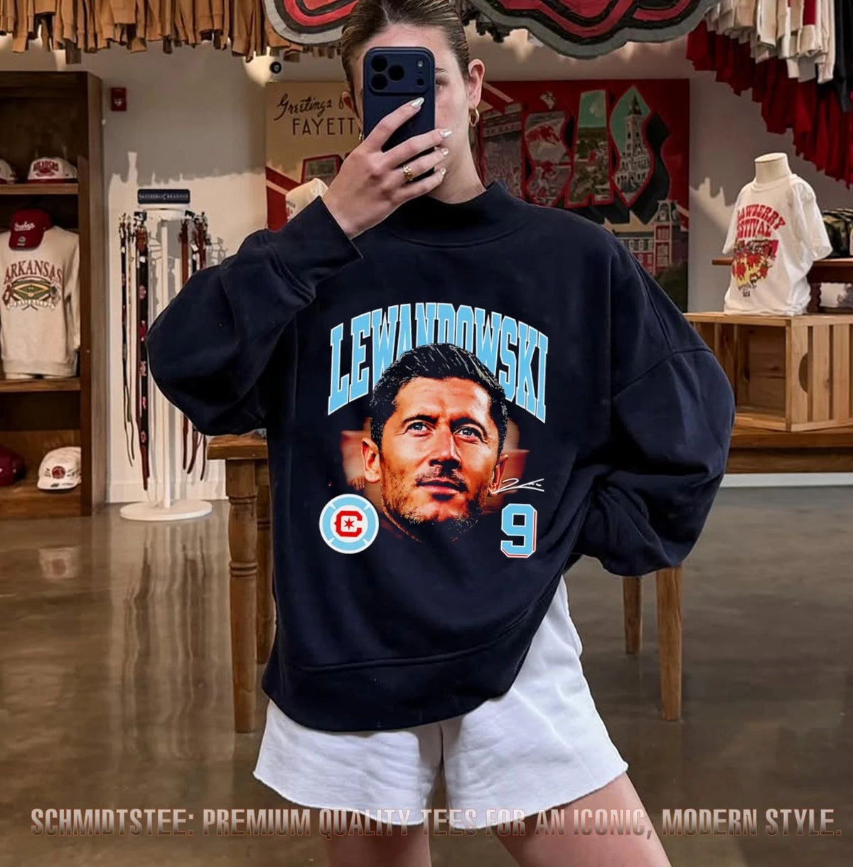 Robert Lewandowski Chicago Fire Profile big head signature shirt