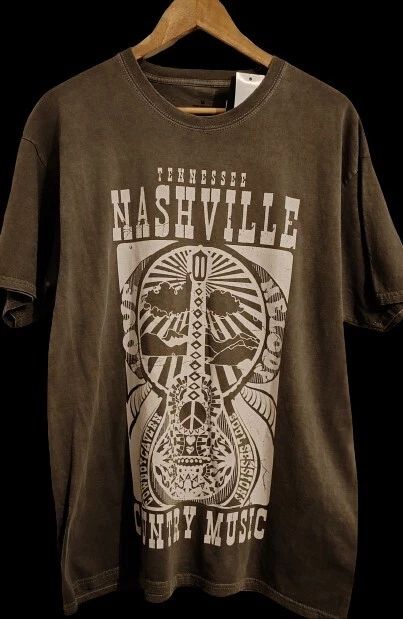 Country Music Style T Shirt,Street Style,Country MusicFan,Guitar,Unisex,Size:M
