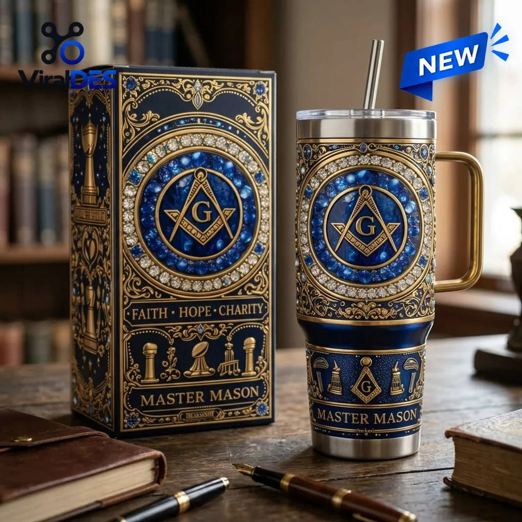 Master Mason Blue Gold Stanley Tumbler