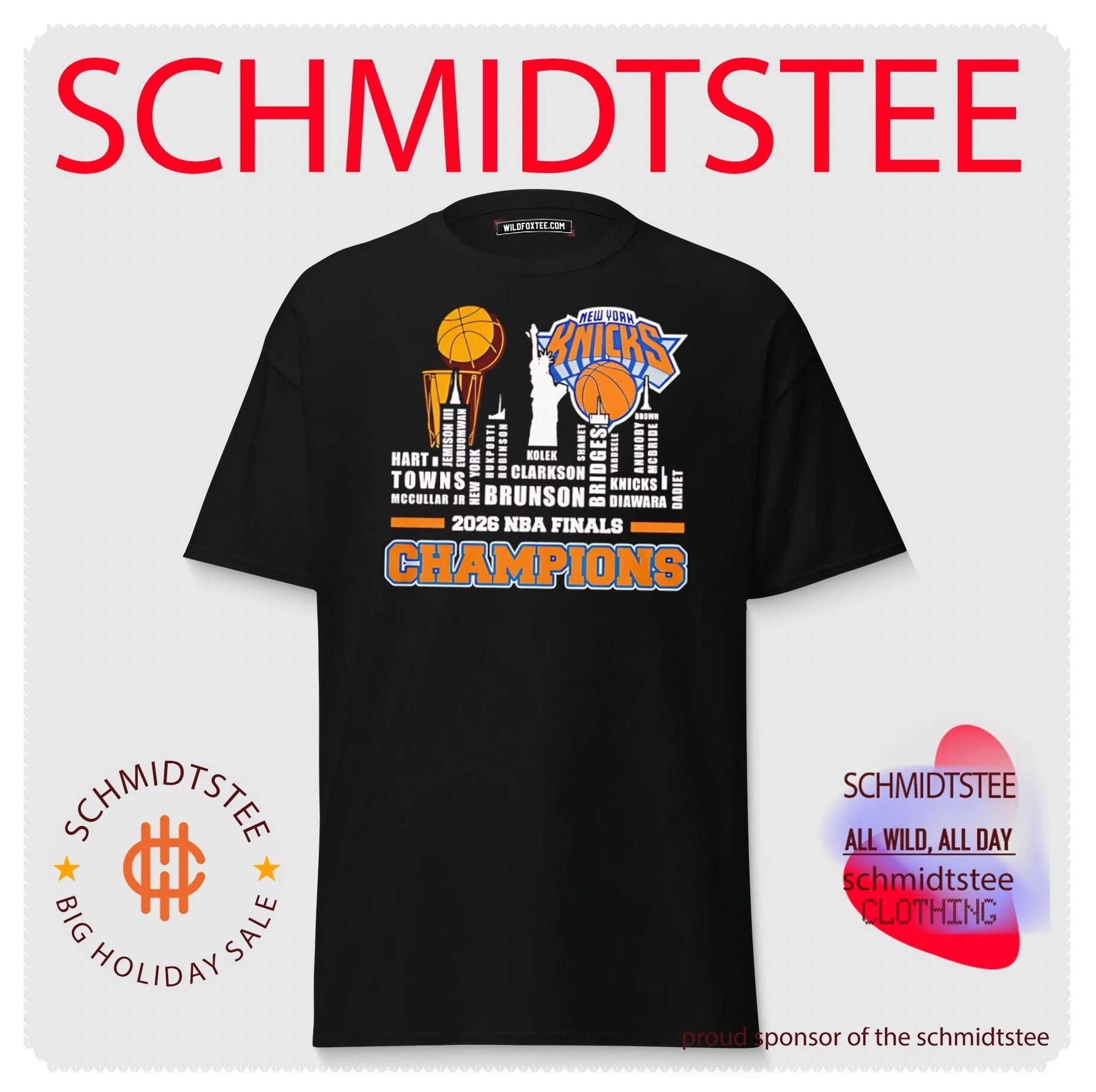 New York Knicks 2026 NBA Finals Champions trophy skyline shirt