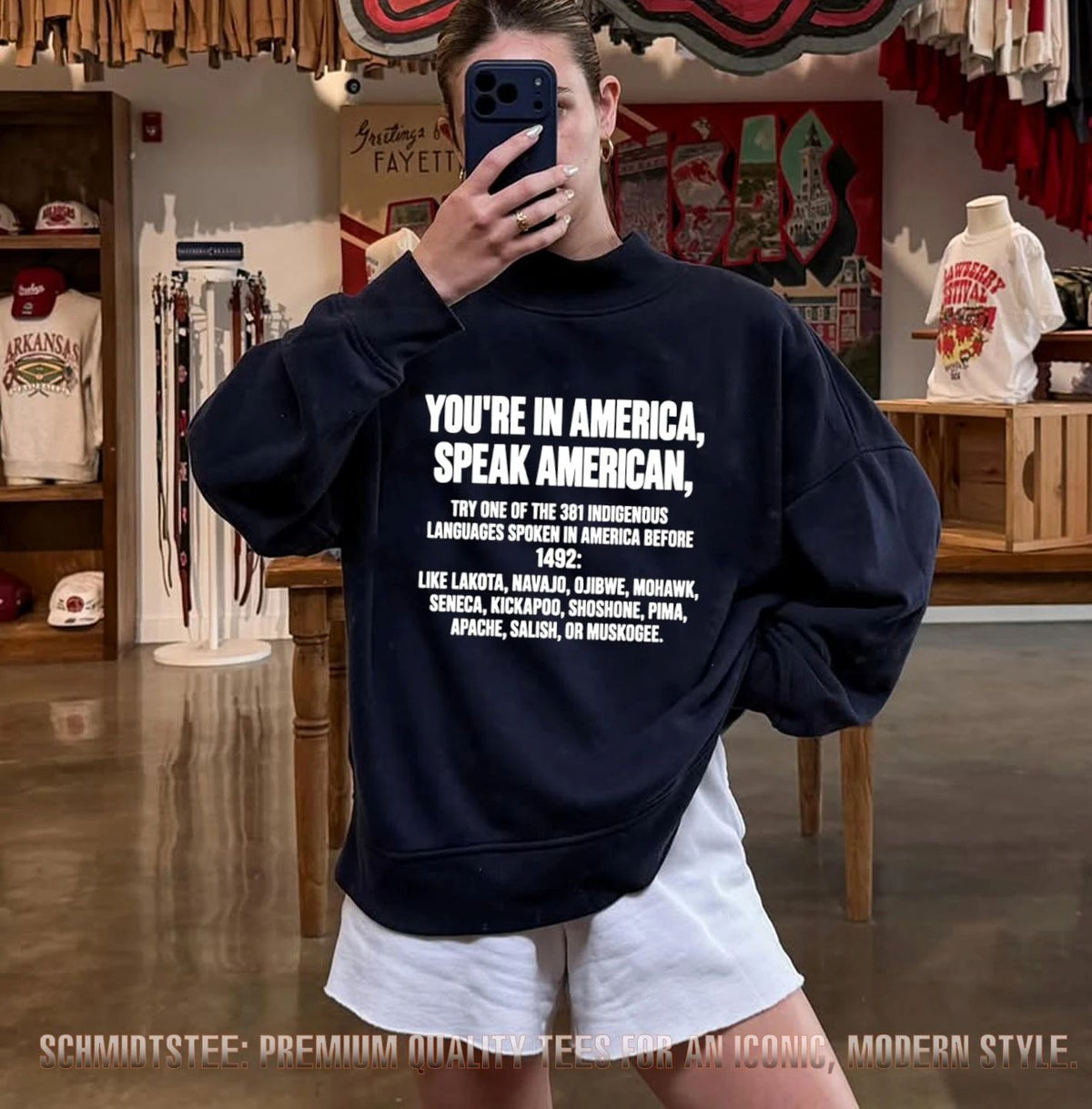 You’re in America Speak American Indigenous Languages Quote shirt