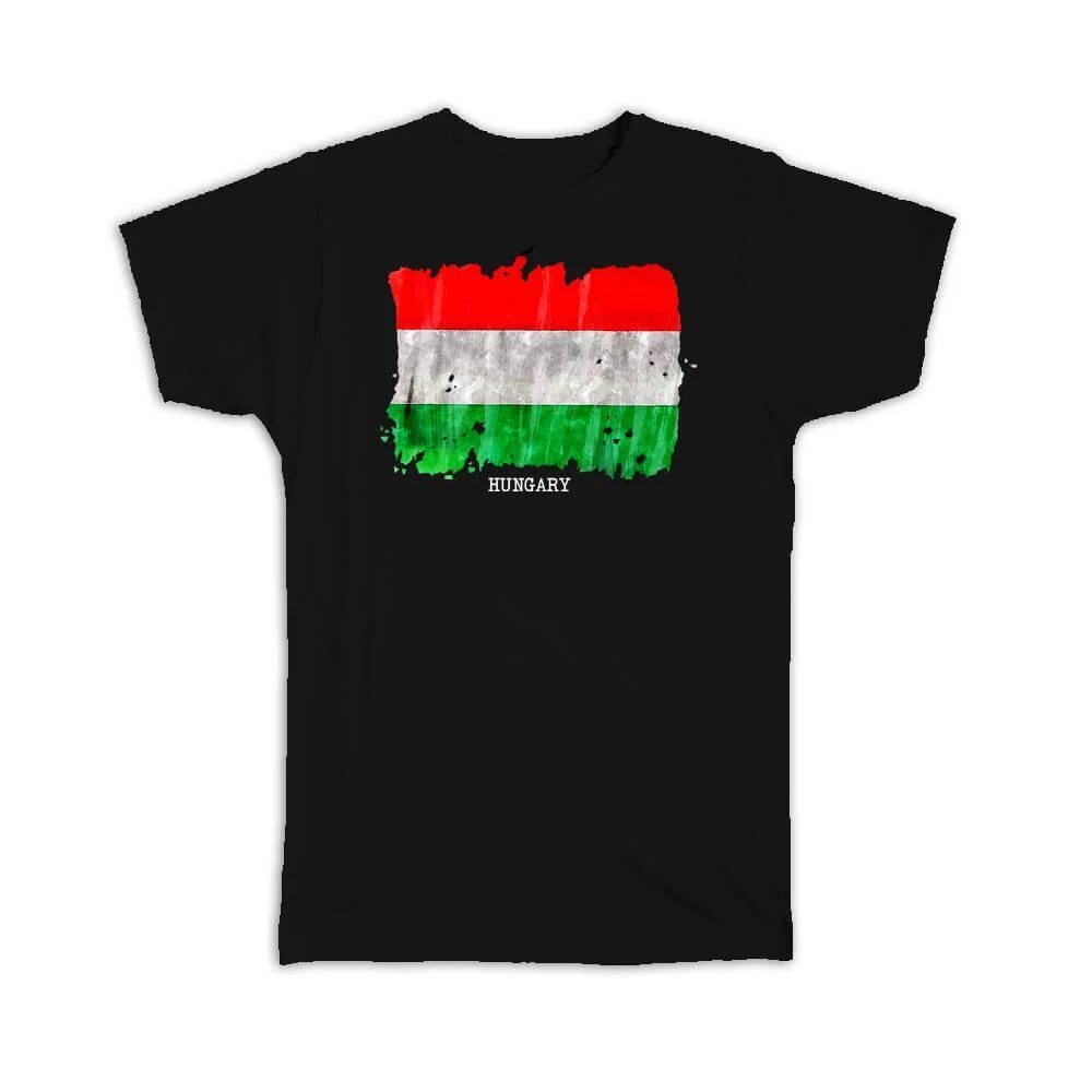 Gift T-Shirt : Hungary Flag Europe Travel Expat Country Watercolor
