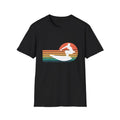 Retro Sunset Surfer T-Shirt,Vintage Stripes Surfing Tee, Vintage Tee,Summer Tee