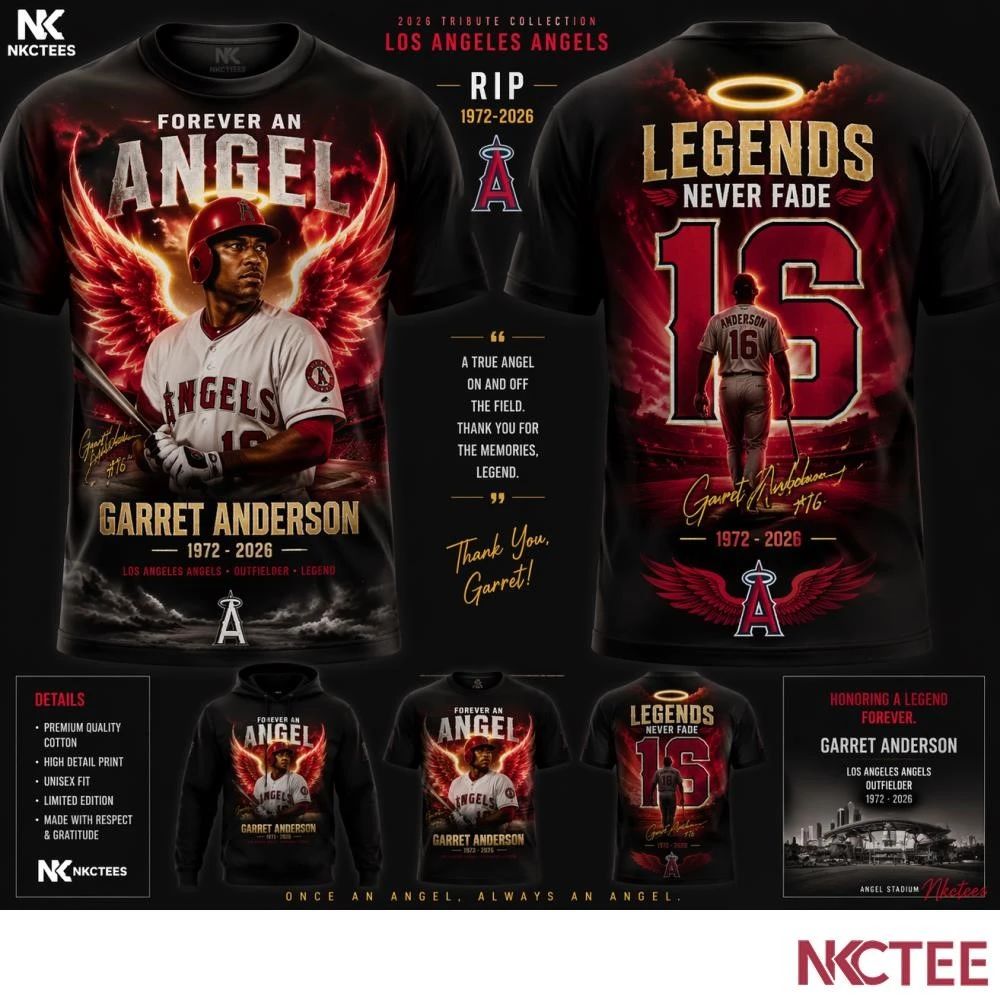 Garret Anderson Forever Angel 2026 Tribute Shirt – Los Angeles Baseball Legend Memorial