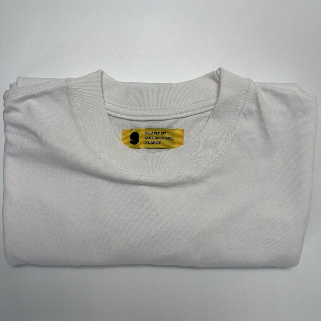 Yellow Label T-Shirt Short Sleeve Crew Neck Casual Minimalist White - Size XL