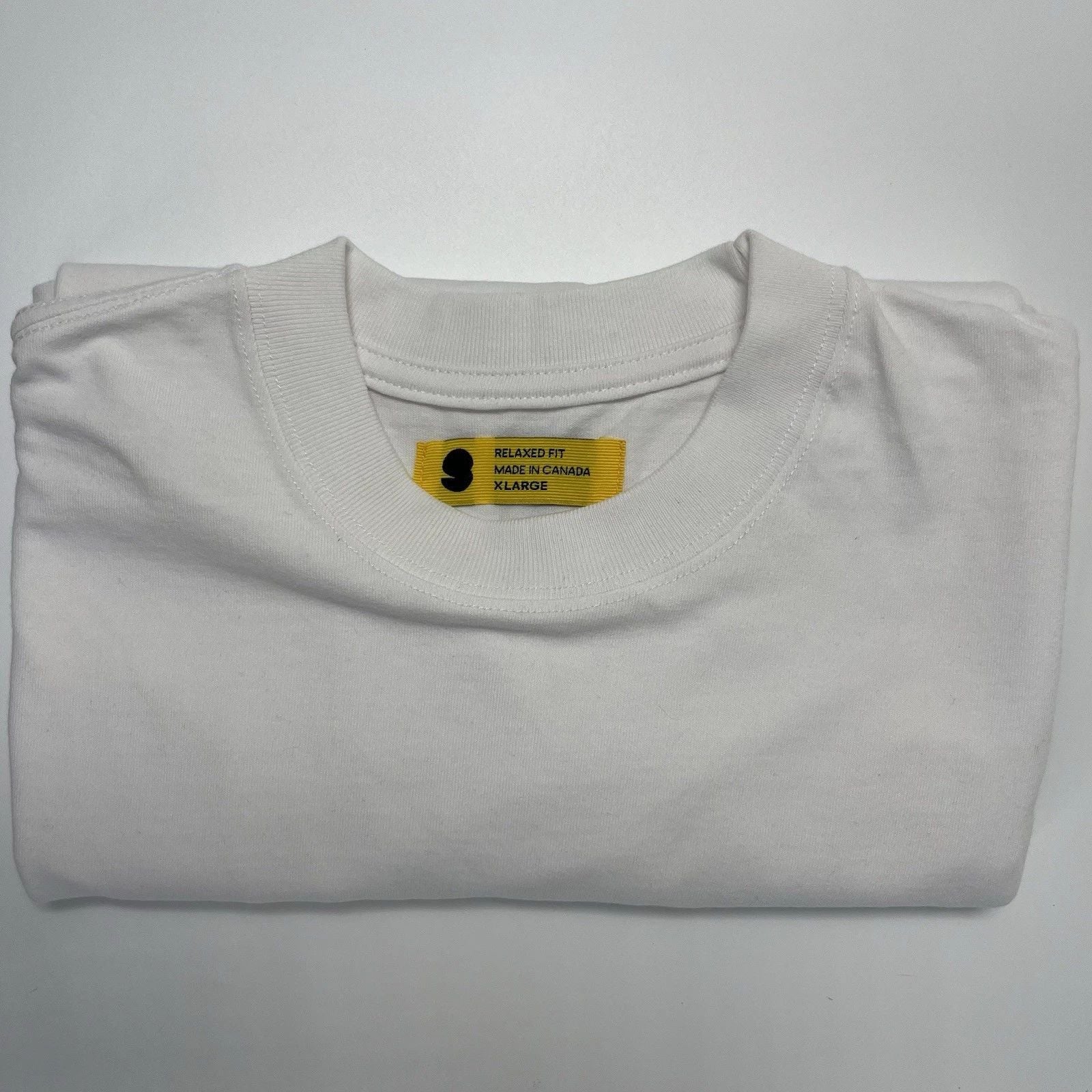 Yellow Label T-Shirt Short Sleeve Crew Neck Casual Minimalist White - Size XL