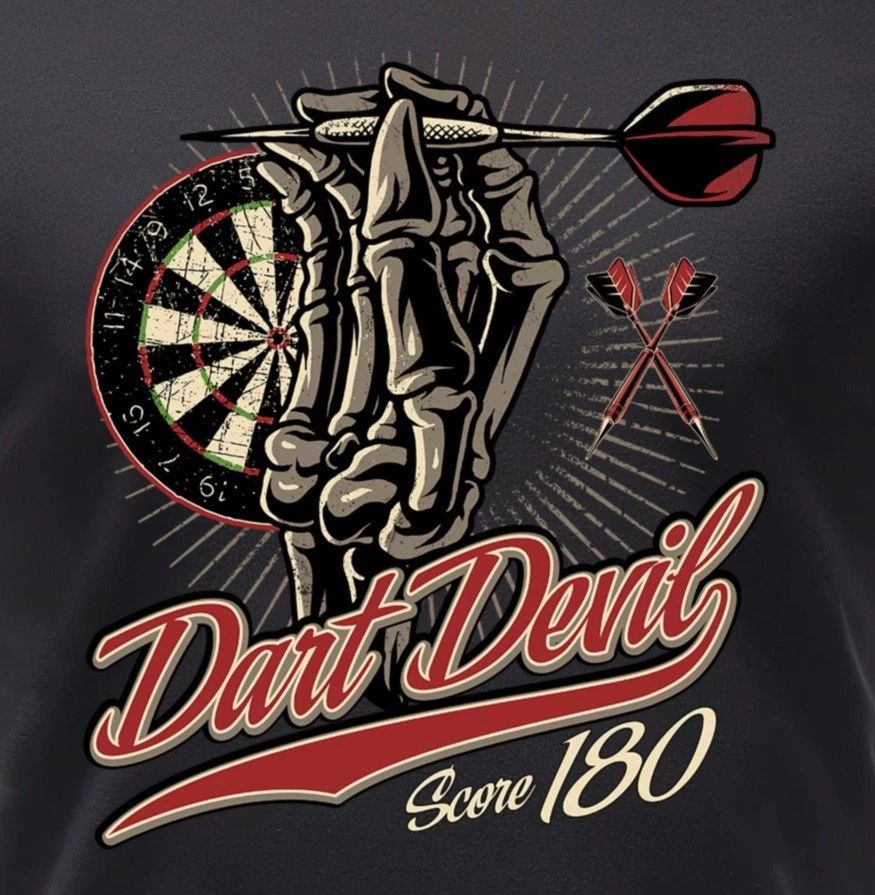 Mens T-Shirt Dart Devil 180 Funny Men Gifts Dart Shirt Sayings Shirts
