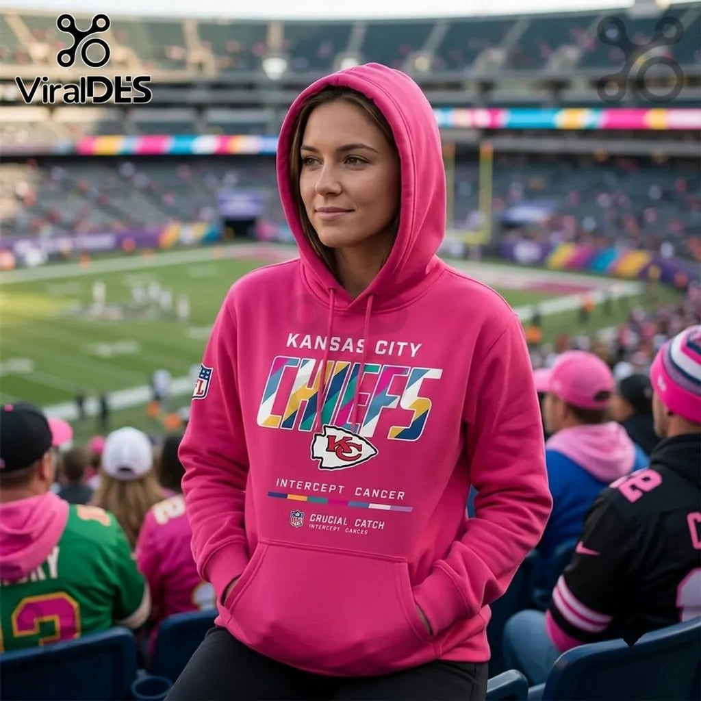 Kansas City Chiefs Crucial Catch Pink Hoodie