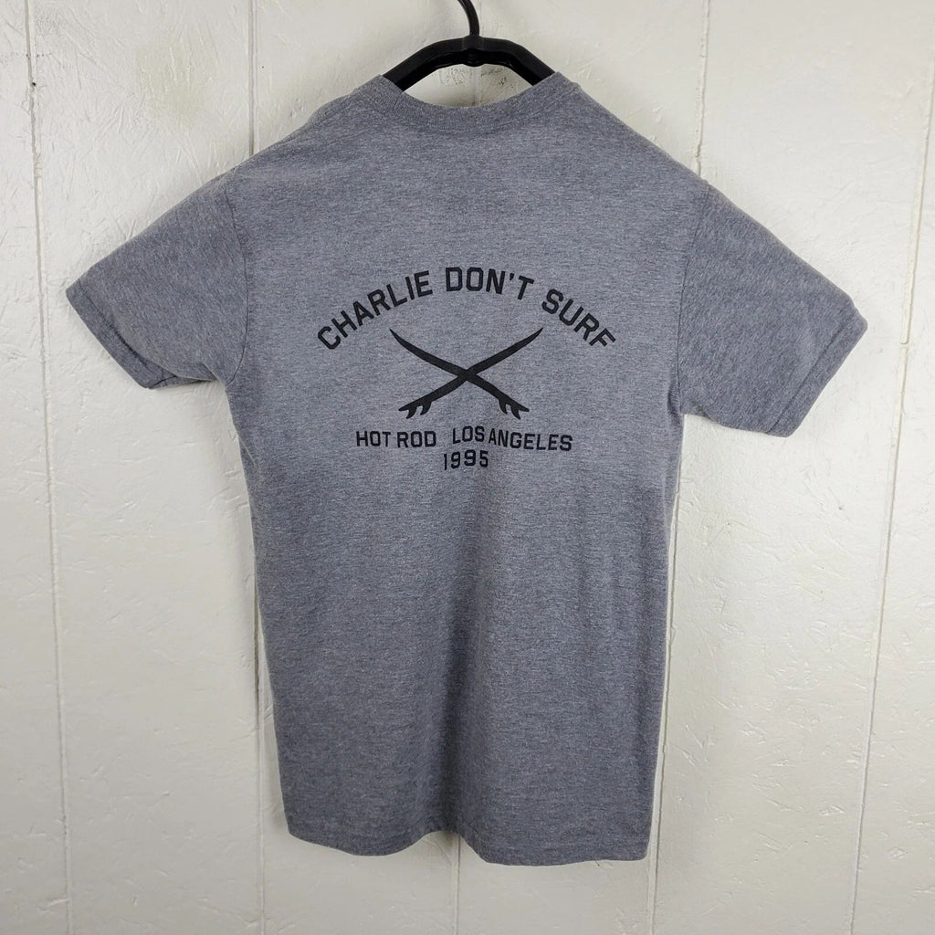 Hot Rod Los Angeles Shirt Men Medium Gray Crew Neck Short Sleeve Graphic Stretch