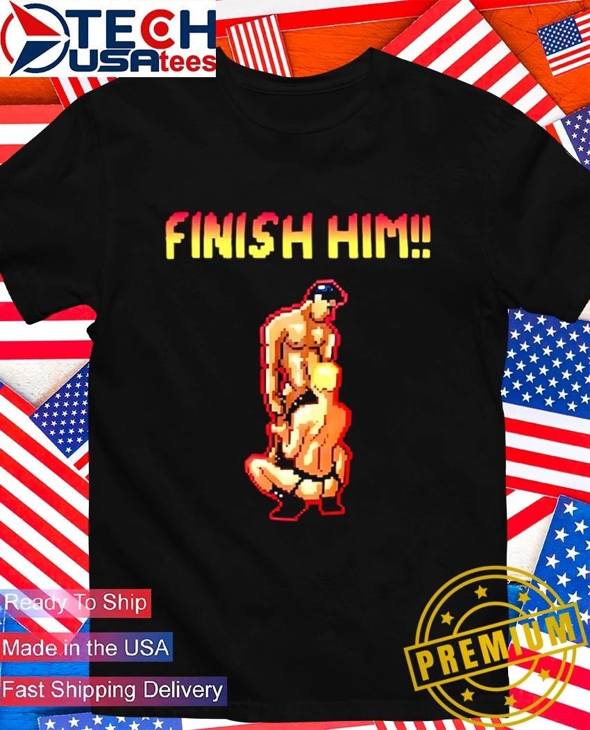 Finish Him Gay Game 8 Bit shirt