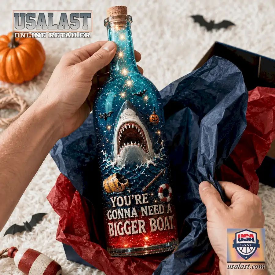 Jaws Horror Movie Halloween Bottle Lamp
