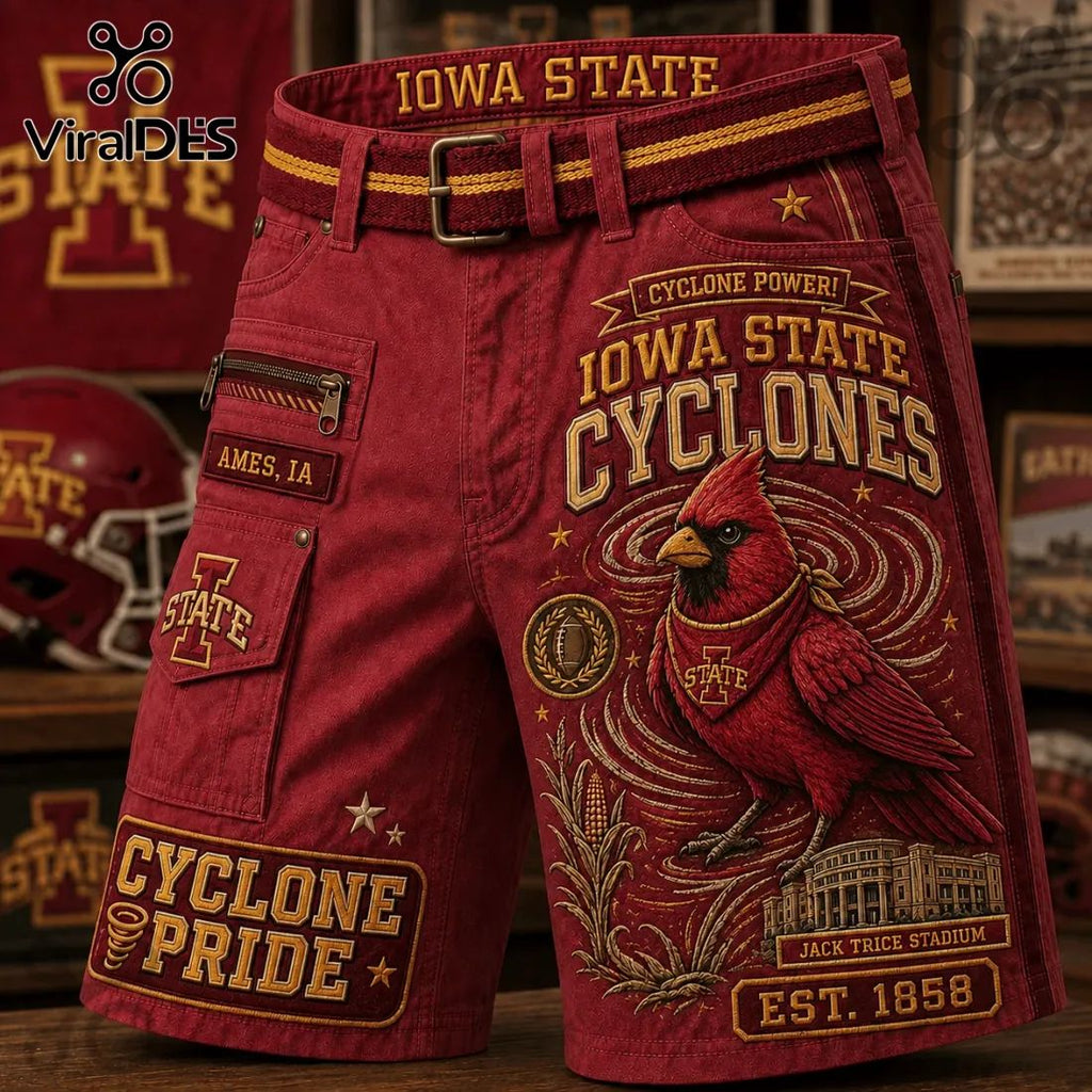 Iowa State Cyclones Red Cargo Shorts