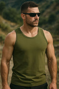 Army Vest Military Combat US Singlet Sleeveless Fancy Dress Tank Top Olive Green