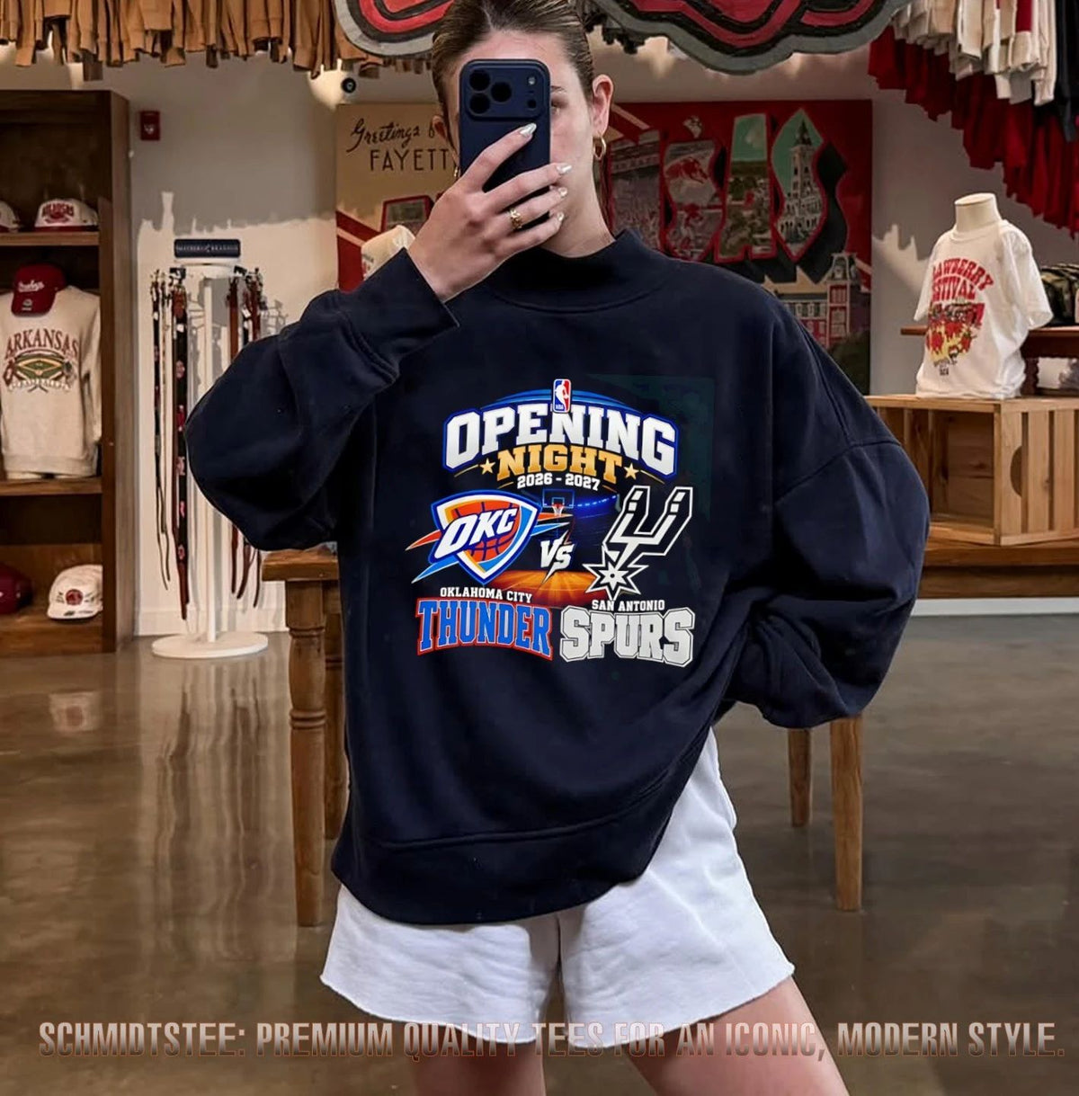Oklahoma City Thunder vs San Antonio Spurs NBA Opening Night 2026-2027 matchup shirt