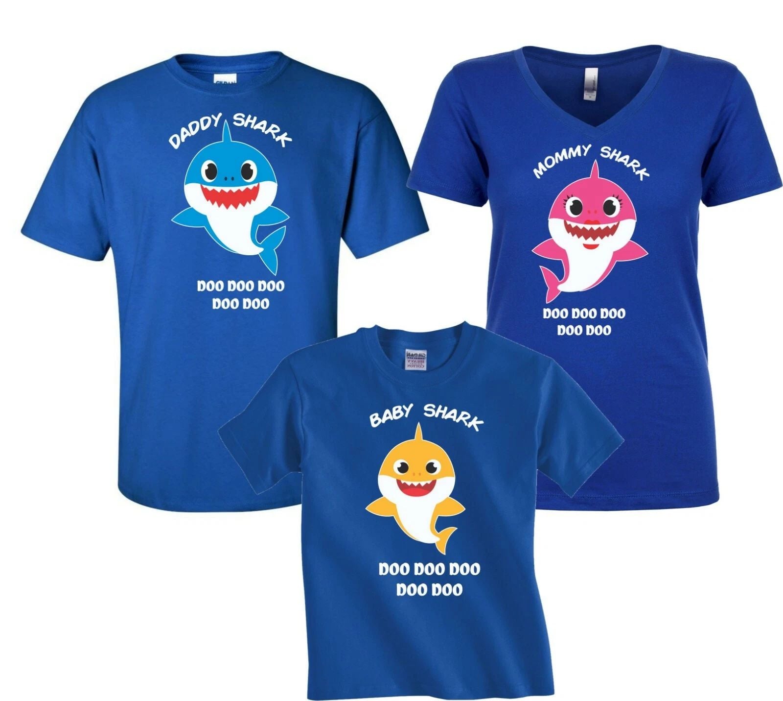 Baby Shark  Mommy Daddy Party Family Shark birthday boy girl T-Shirts