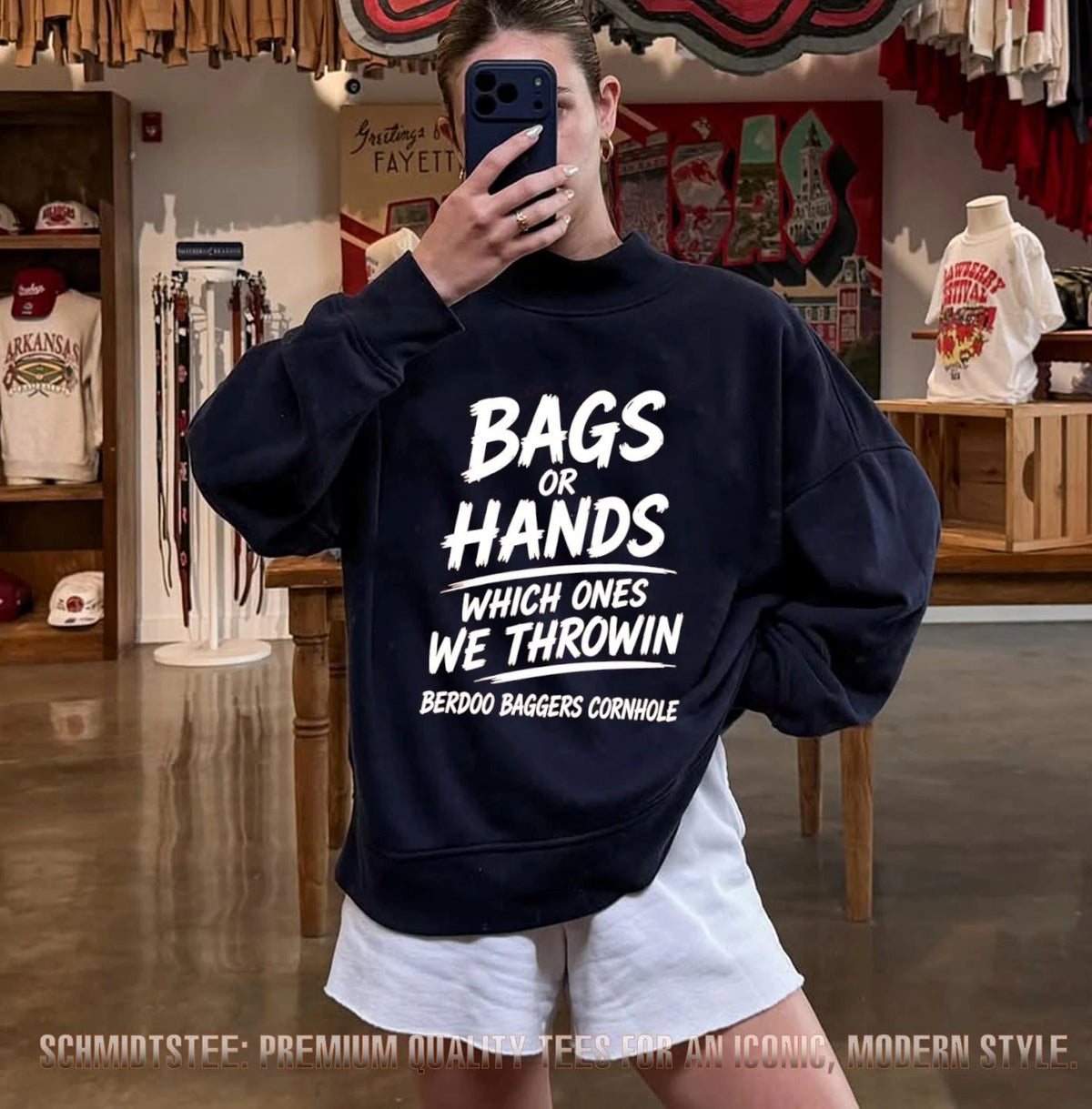 Kansas City Chiefs bags or hands which ones we throwin berdoo baggers cornhole shirt