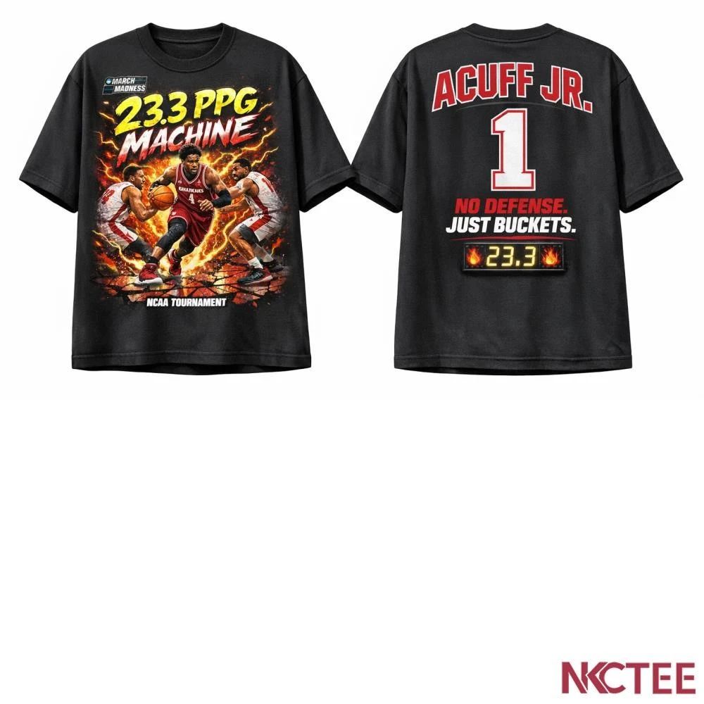 NKCtees Darius Acuff Jr Arkansas 23.3 PPG NCAA Tournament 2026 Graphic T-Shirt – Acuff Takeover Edition