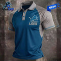 Detroit Lions Blue and Grey Two Tone Polo Shirt