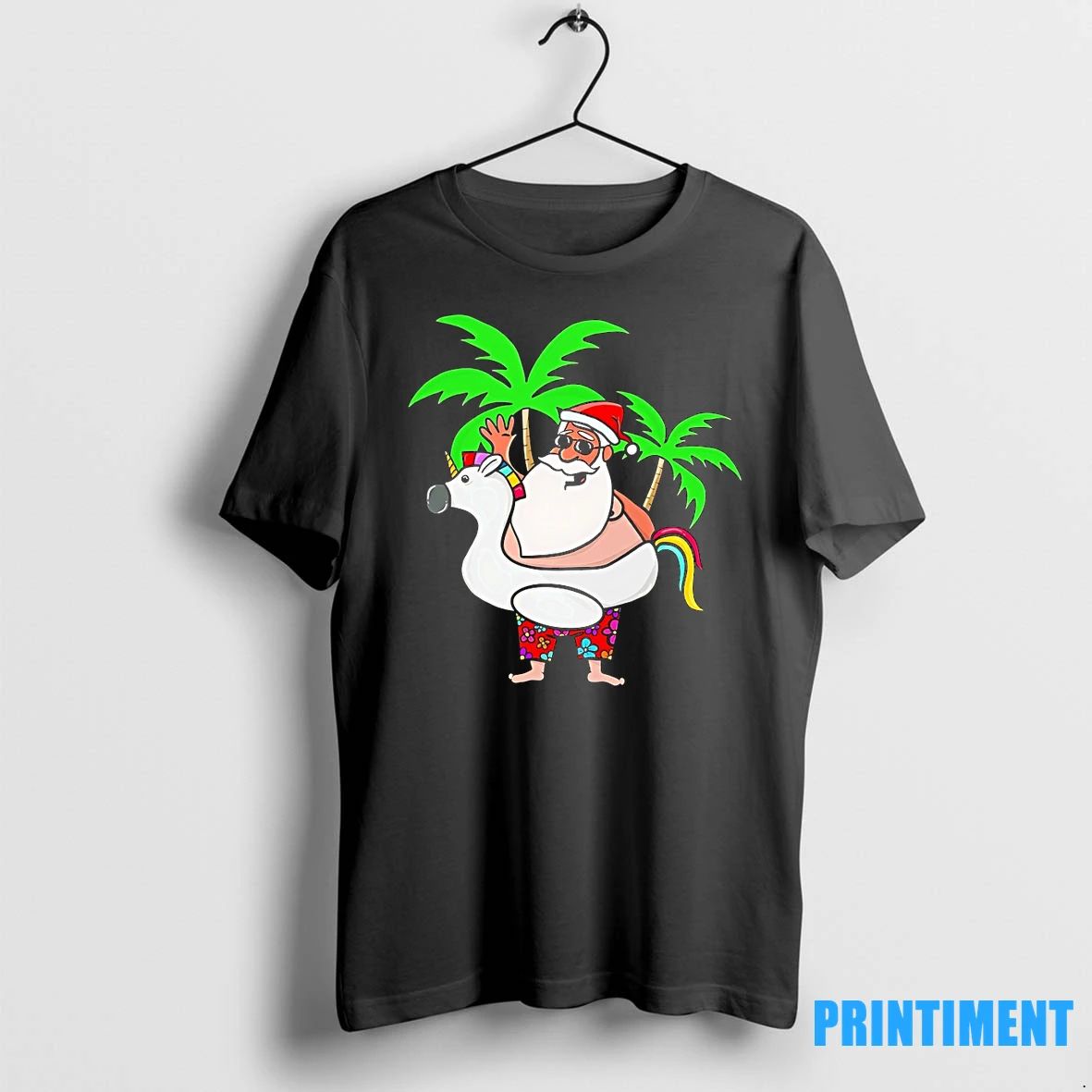 Tropical Santa Unicorn Float Christmas Vacation Tshirts Sweater