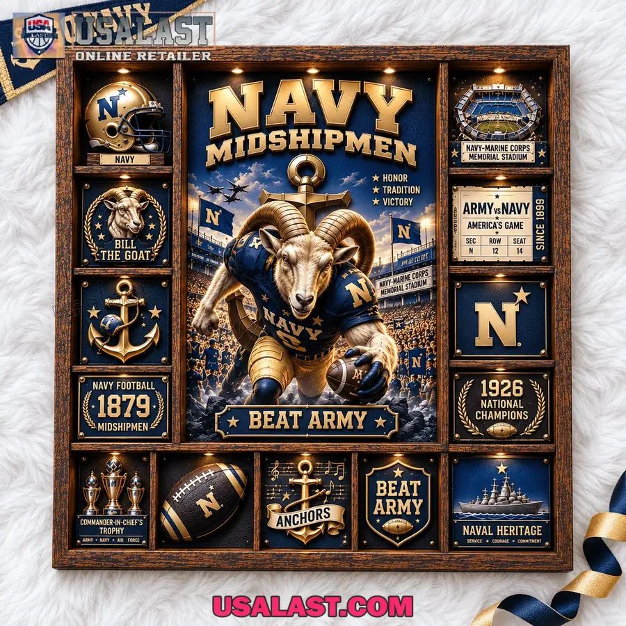 Navy Midshipmen Custom Frame Light Box