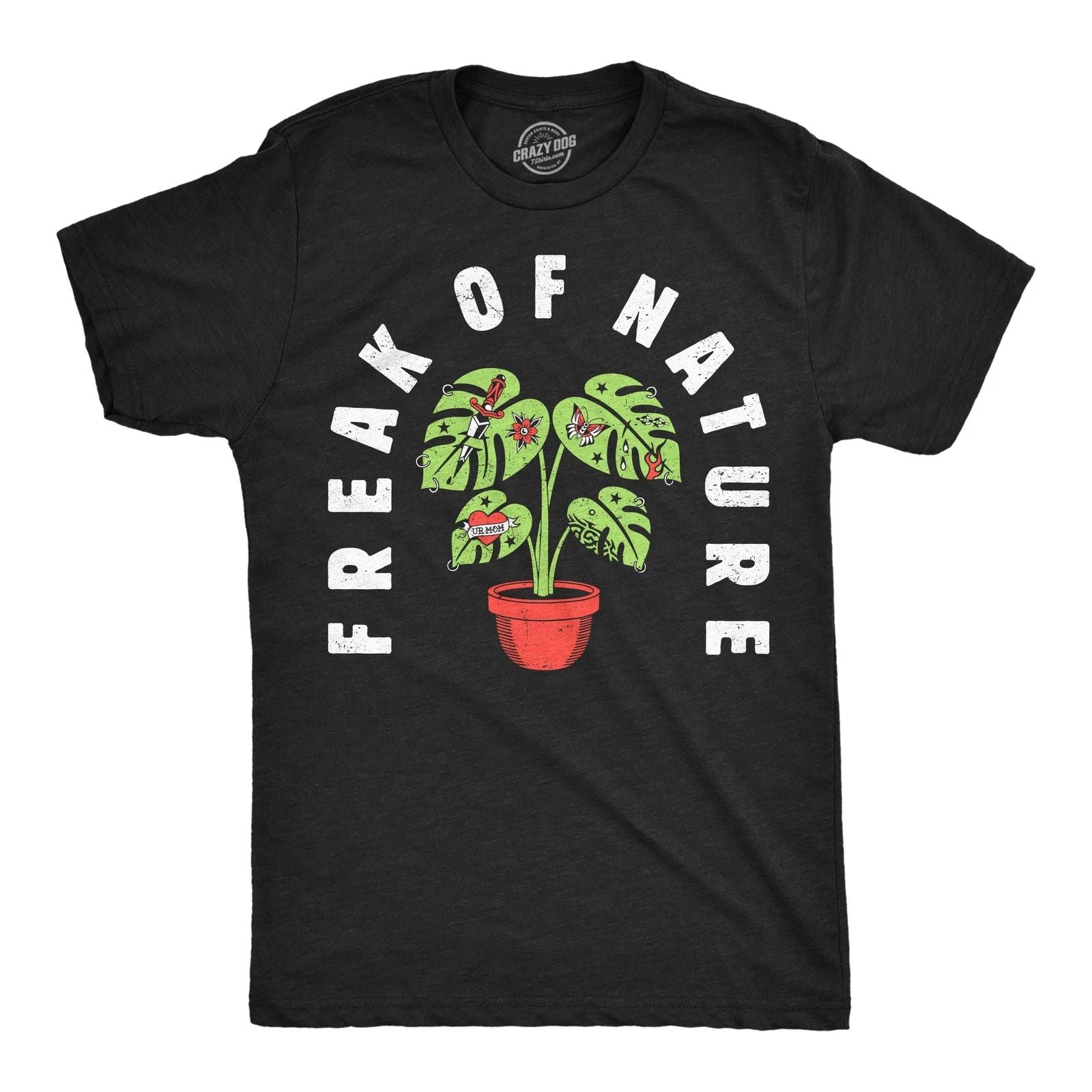 Mens Funny T Shirts Freak Of Nature Sarcastic Plant Graphic Novelty Tee For Men