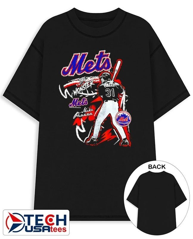 Mike Piazza New York Mets chalked up player shirt