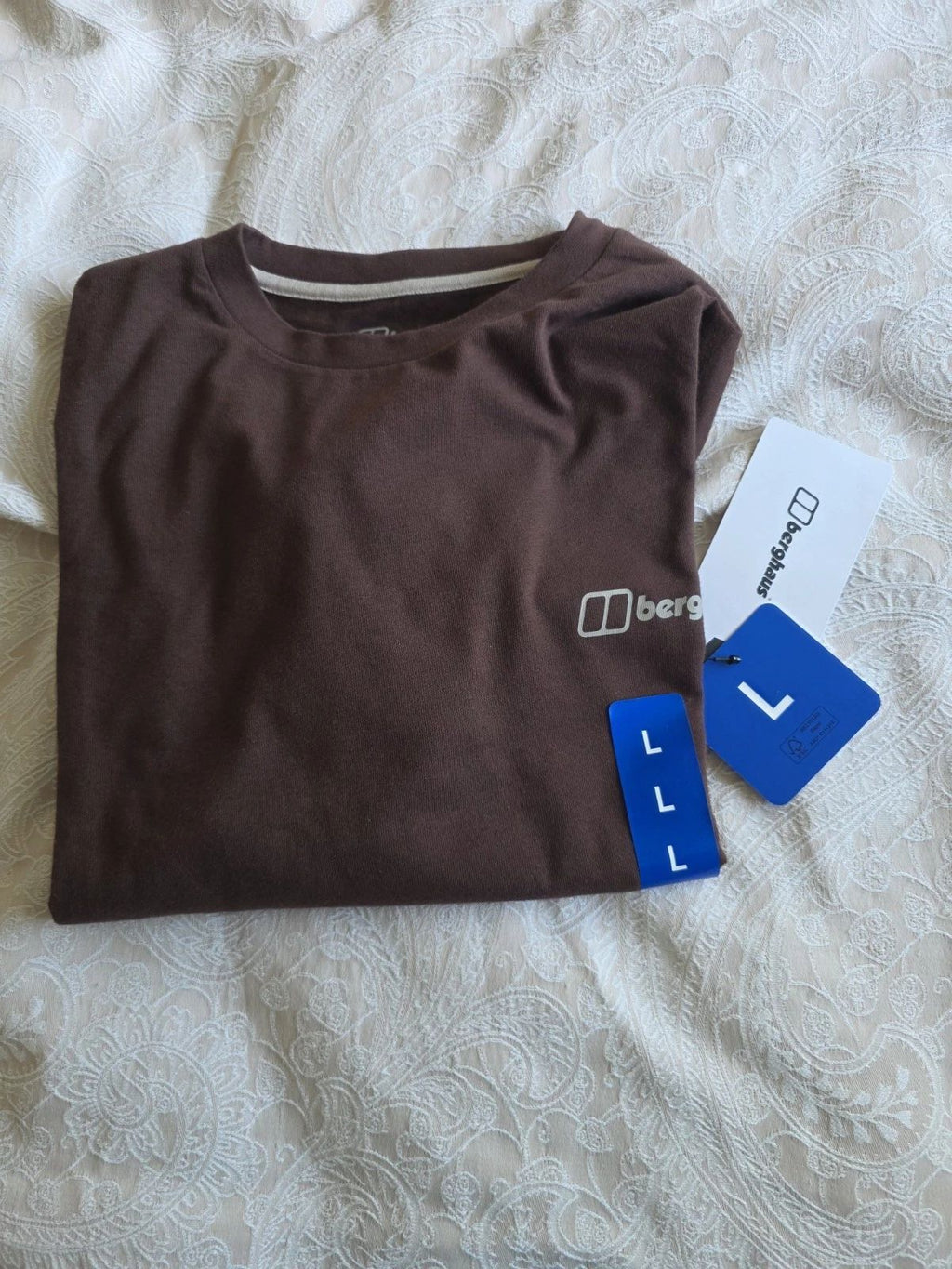 Berghaus Rrp £32 New Unworn Men's long Sleeve Organic T-shirt Size L in Brown