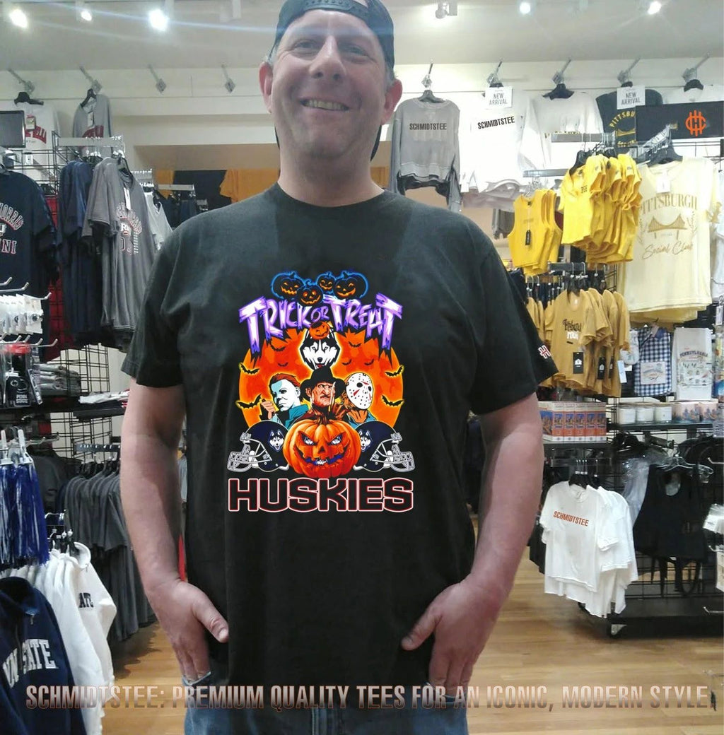 UConn Huskies x Horror Characters Trick Or Treat Halloween 2026 shirt