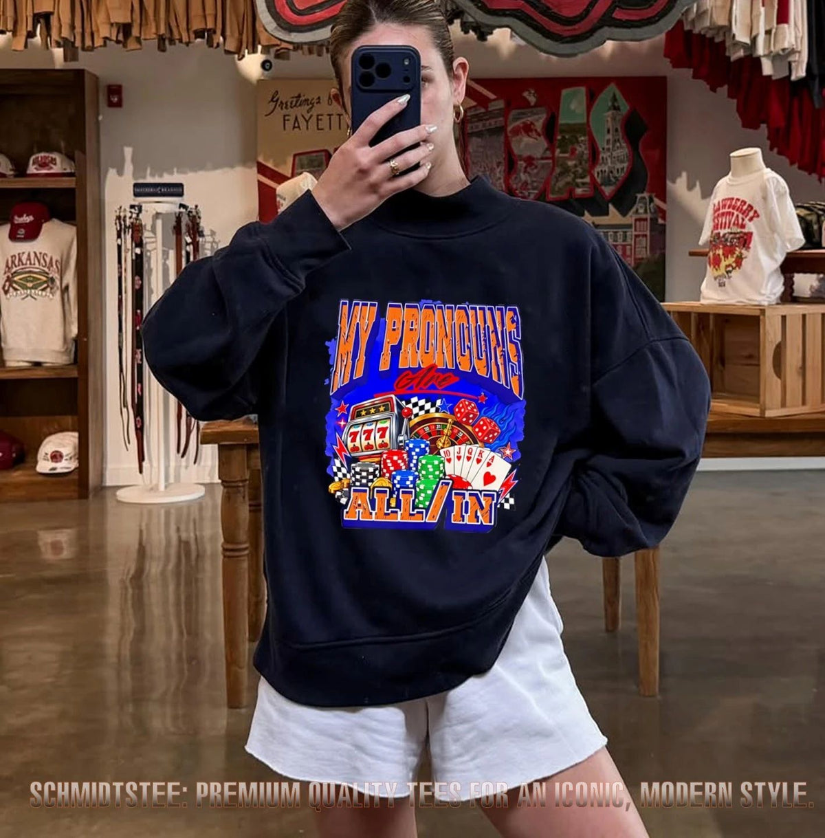 My Pronouns Are All In Poker graphic shirt