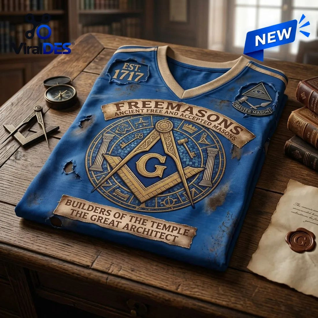Freemason Master Mason Symbol Blue Shirt