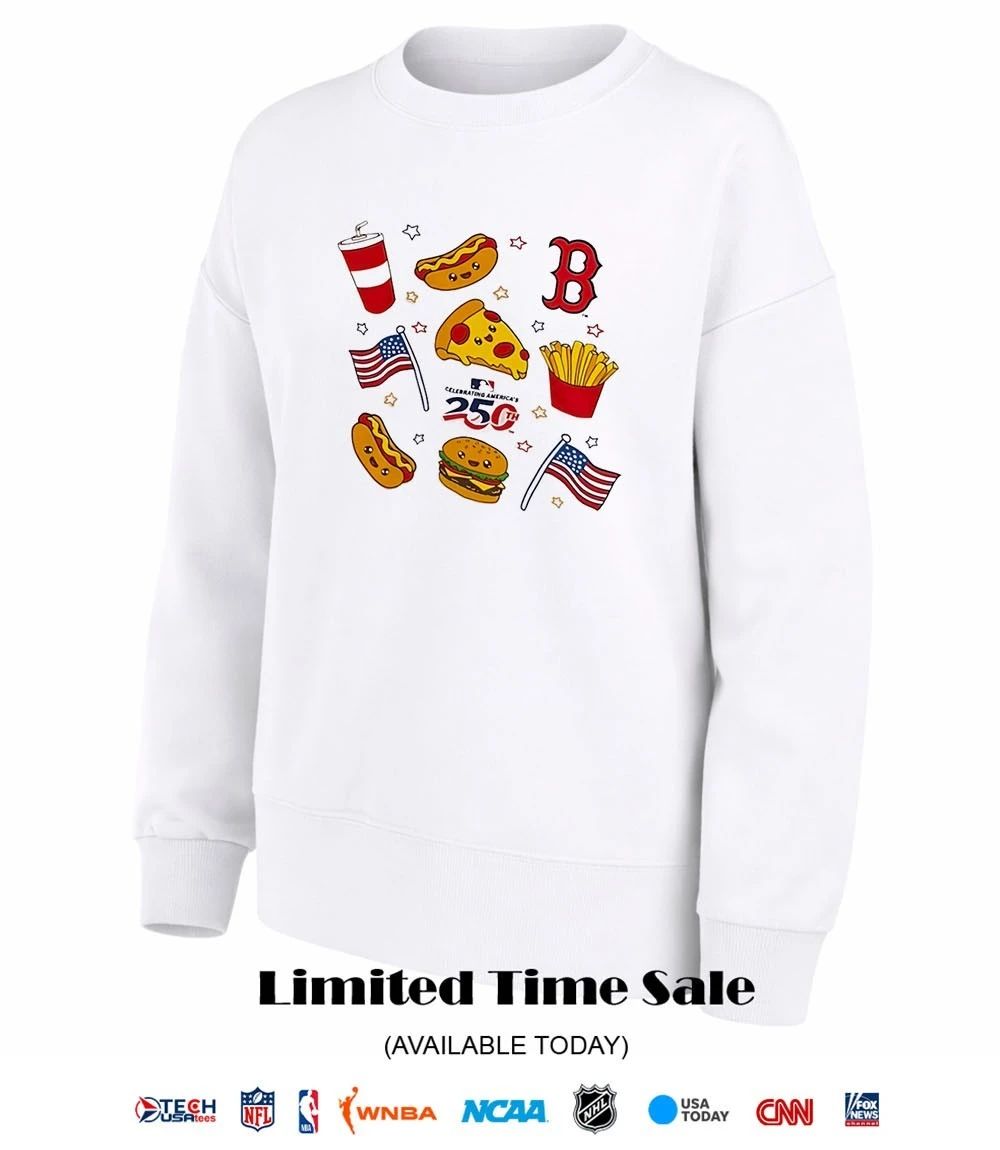 Celebrating America’s 250th on Friday hotdog pizza flag icon shirt
