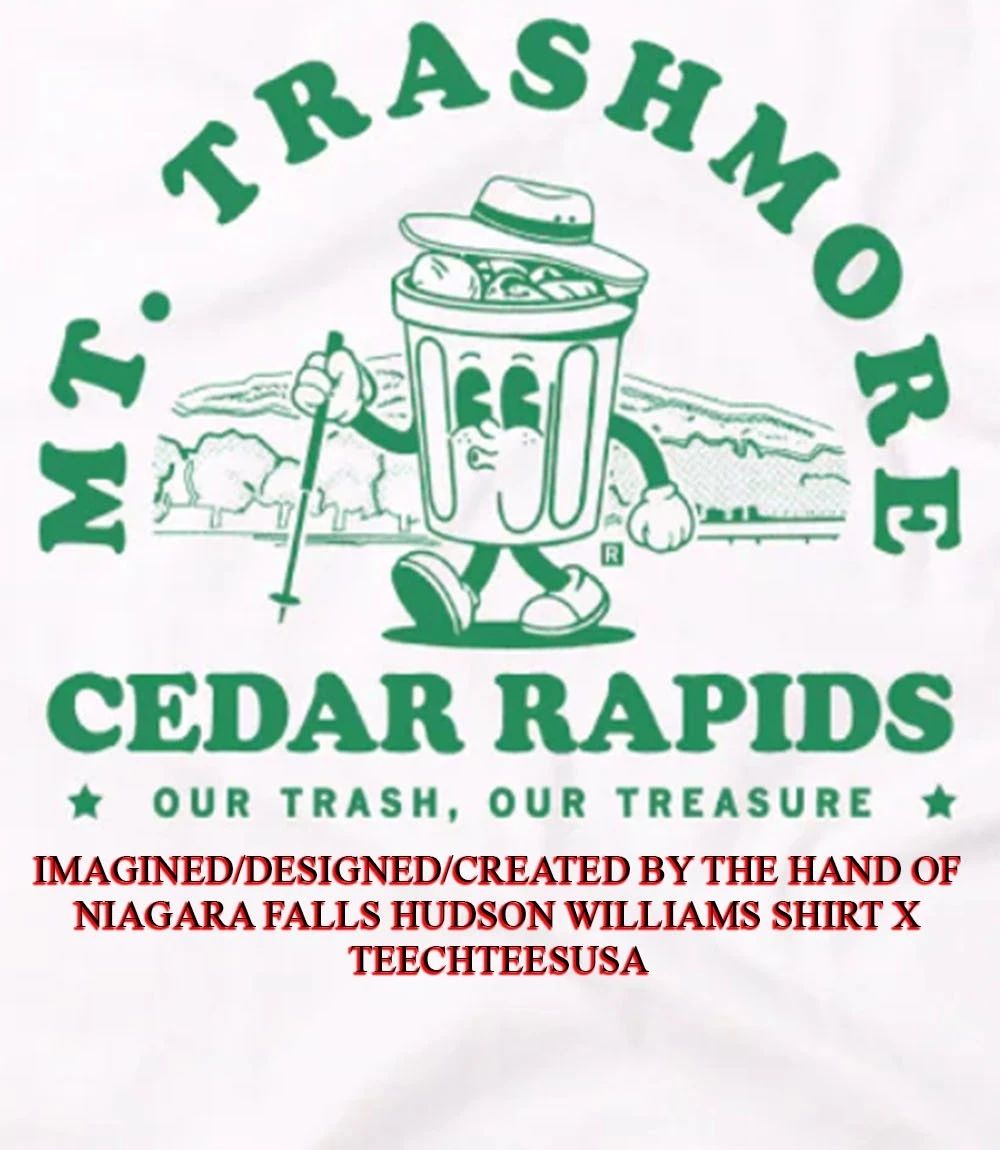Mt. Trashmore Cedar Rapids Can Cartoon Ringer shirt