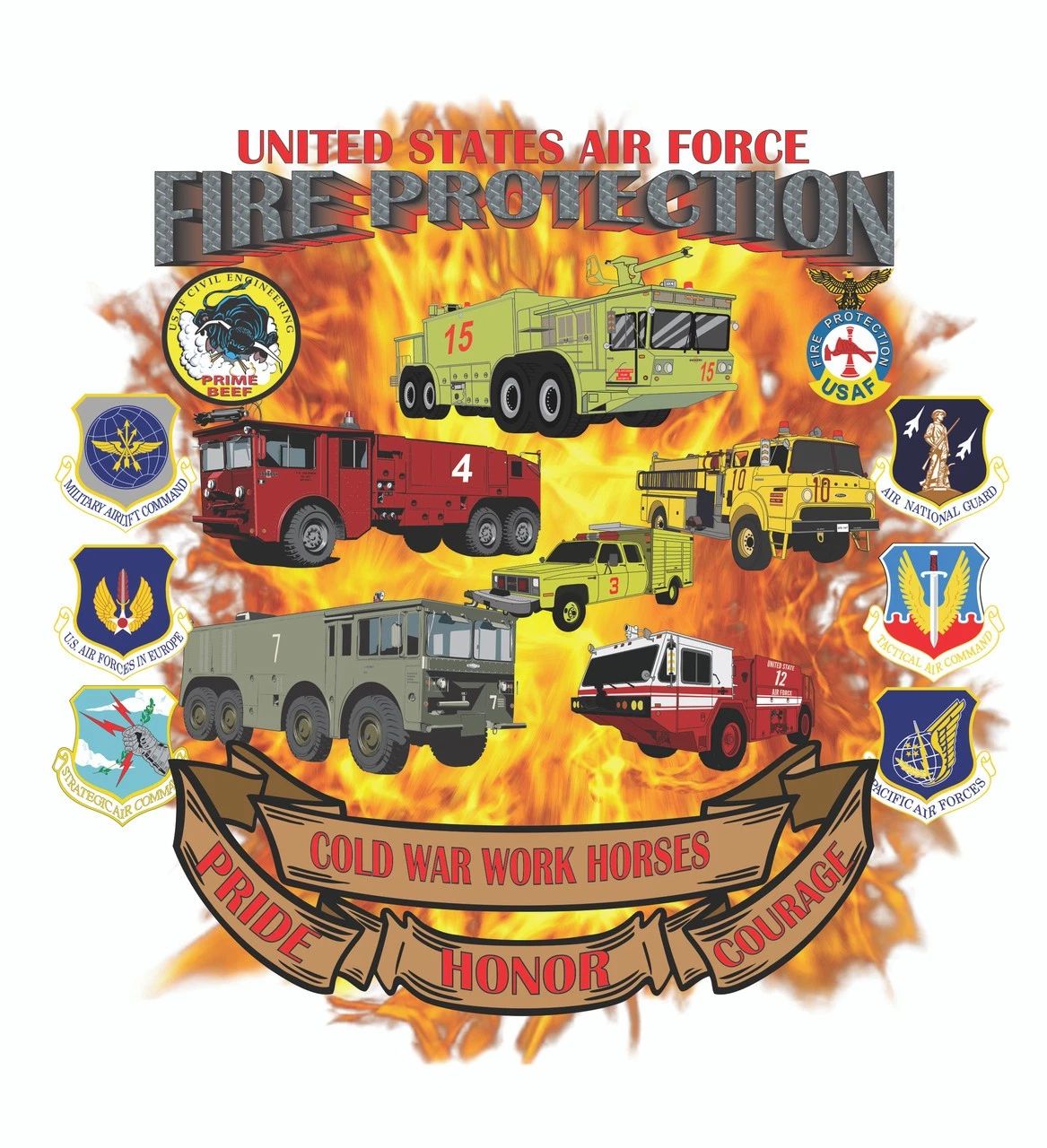 USAF Fire Protection Cold War  Shirt