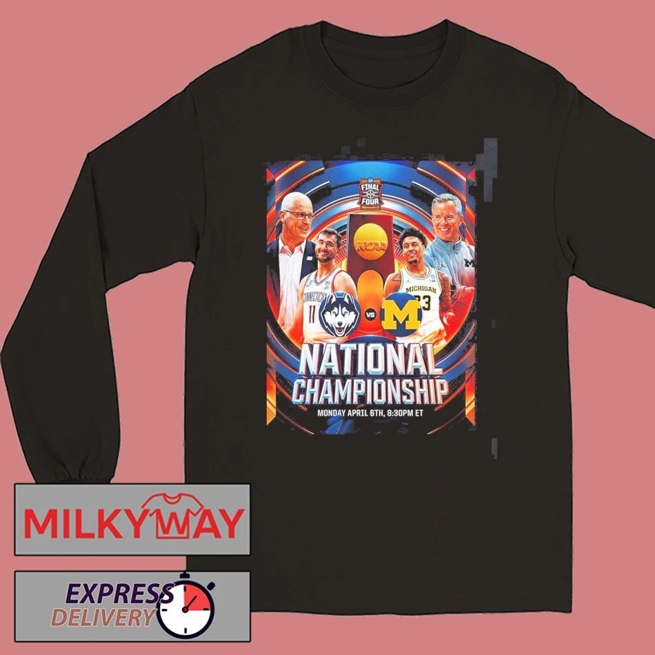 UConn Huskies Vs Michigan Wolverines Men’s Basketball 2026 NCAA National Championship Head To Head T-Shirt