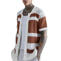 Hot Men's Short Sleeve Slim Fit Button Shirts Knitted Shirts Casual Shirt New