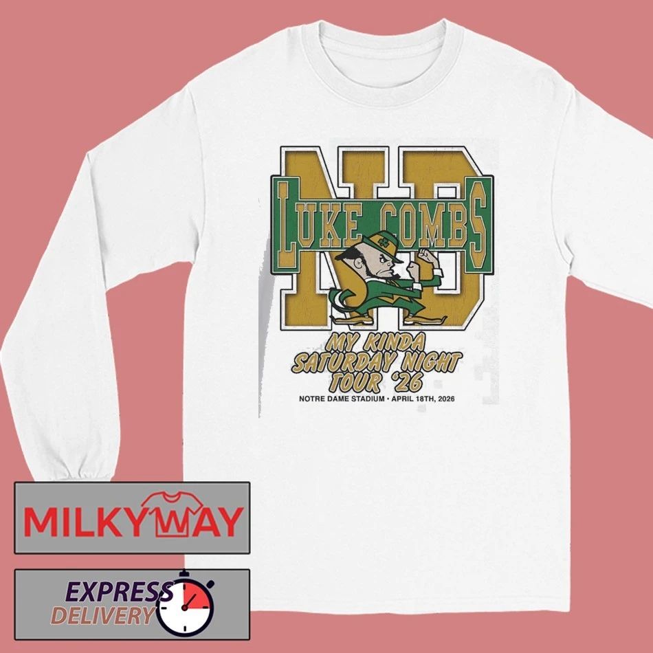 Luke Combs South Bend Indiana 2026 Tour Merch Tee At Notre Dame Stadium April 18 2026 Notre Dame Fighting Irish Big Logo T-Shirt