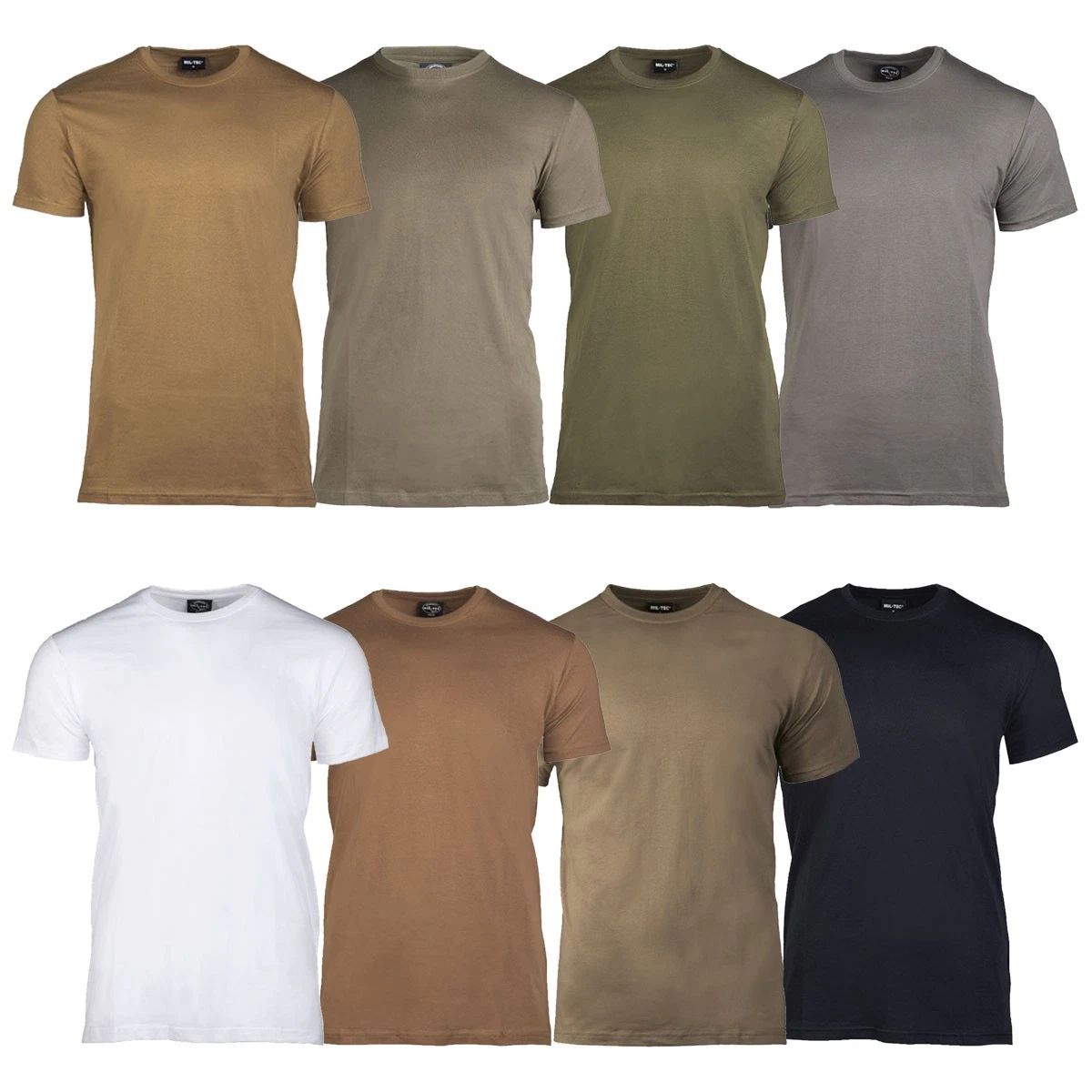 Mil-Tec US Style Cotton T-Shirt Crew Neck Relaxed Fit Breathable Lightweight