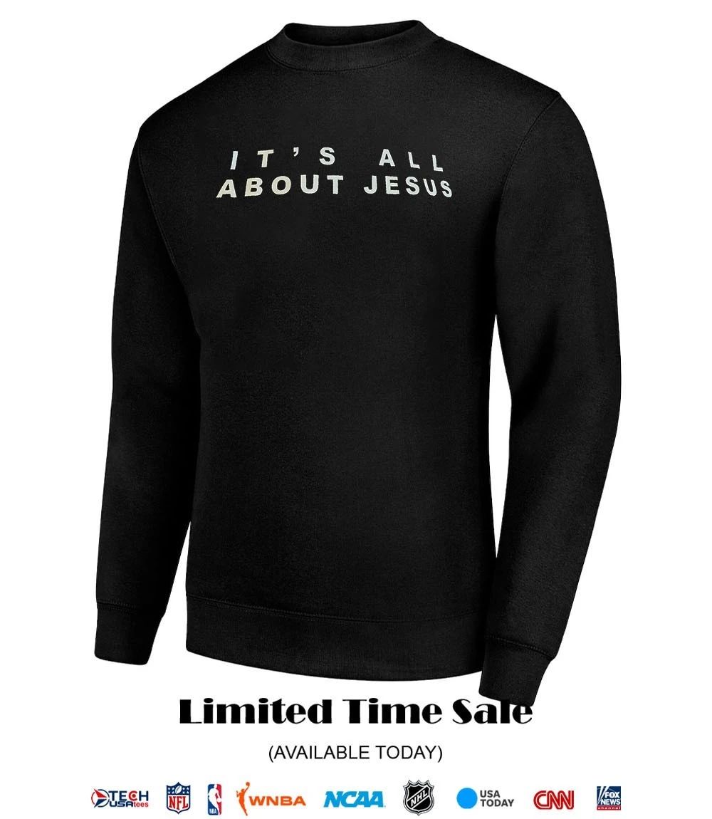David J Harris Jr wearing it’s all about Jesus shirt