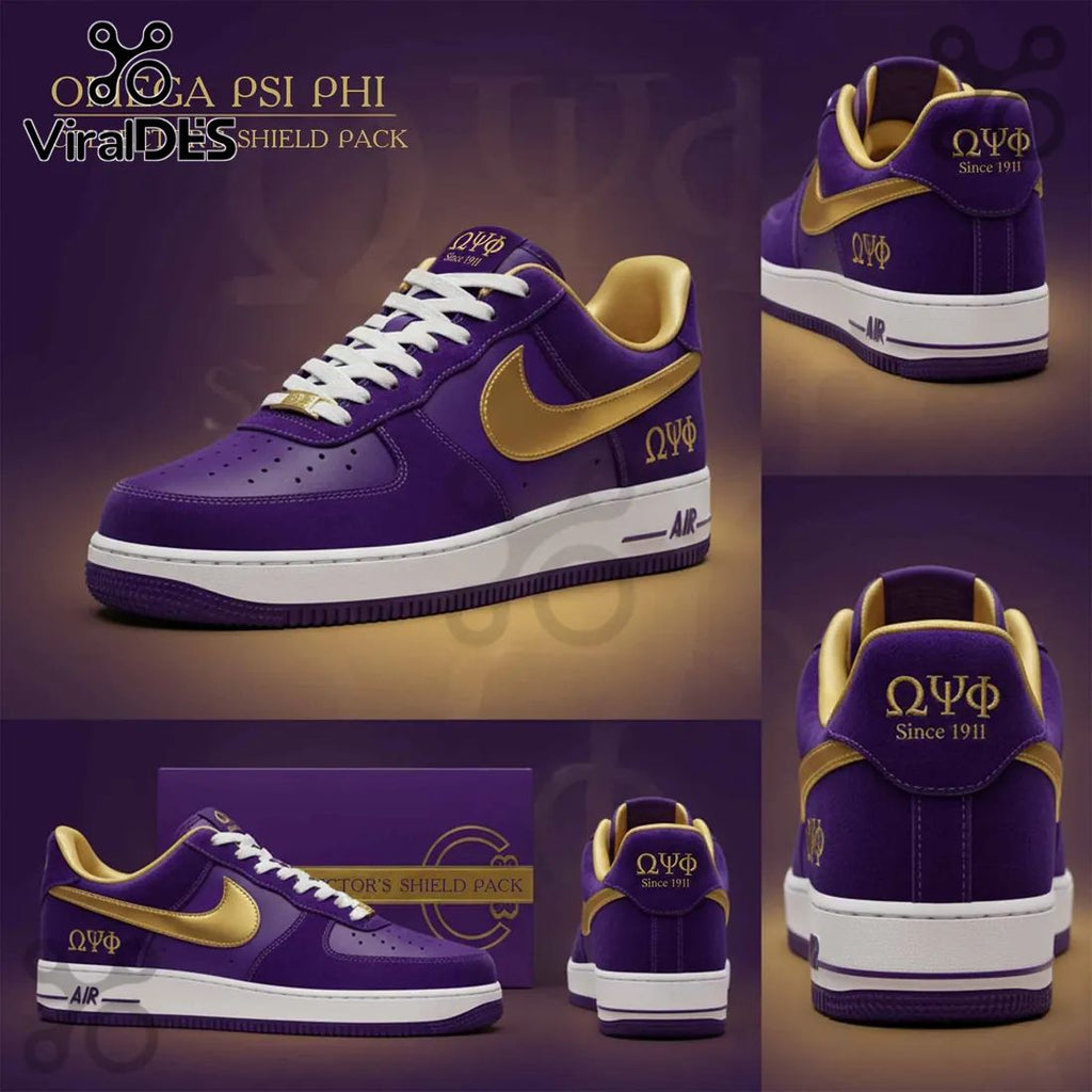 Omega Psi Phi Purple Suede Air Force 1 Sneakers