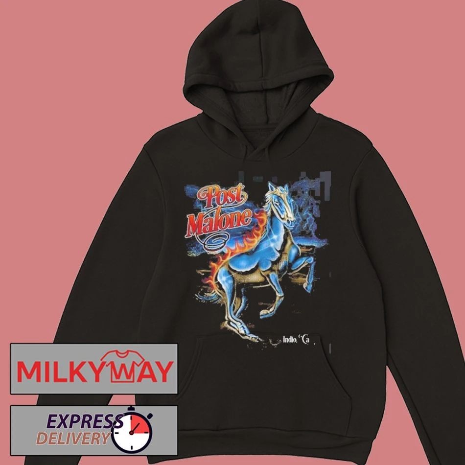 Post Malone Stagecoach 2026 Festival Indio California Merch On April 26 2026 The Lightning Horse T-Shirt
