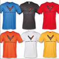 C8 Corvette T-Shirt Blue, Orange, Yellow, OR Red