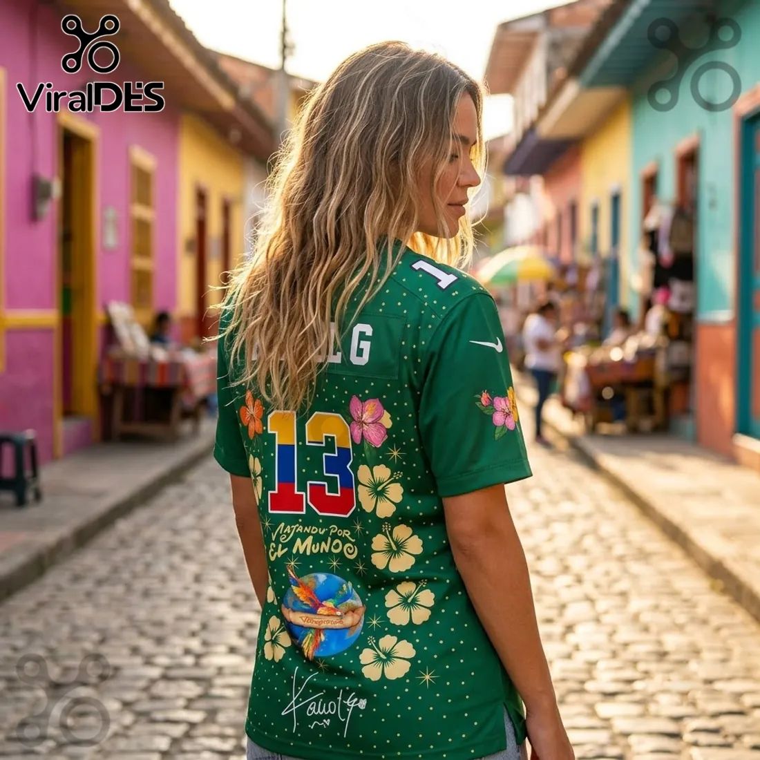 Karol G Tropitour Colombia Floral Football Jersey
