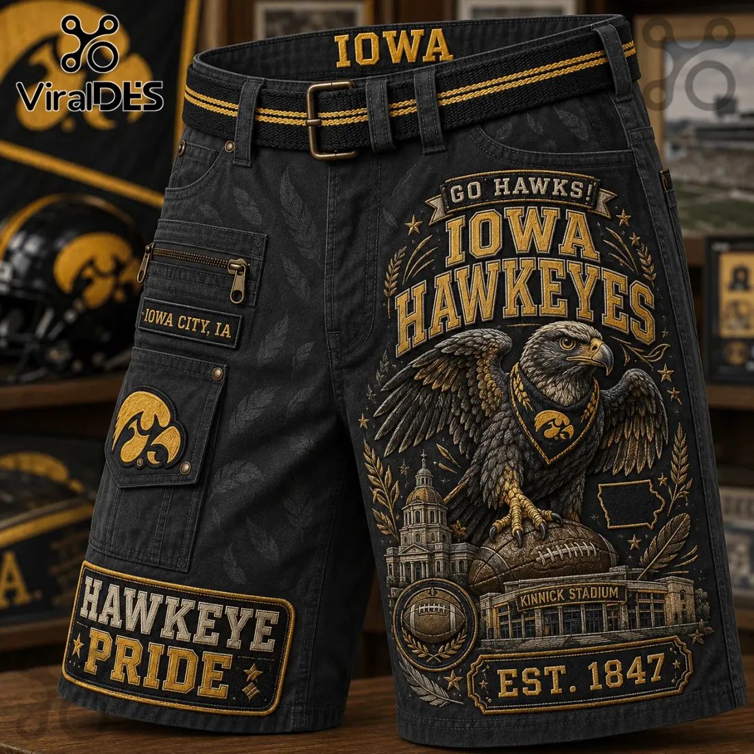Iowa Hawkeyes Kinnick Stadium Casual Shorts