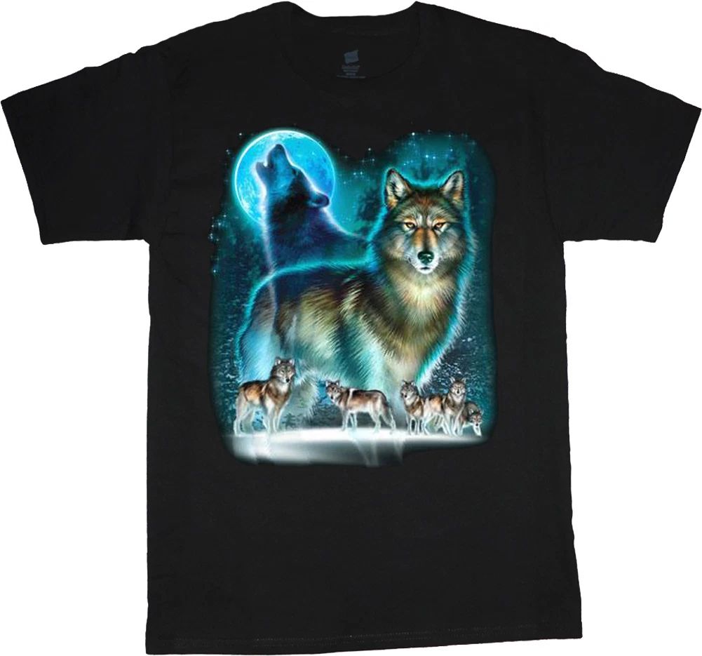 Wolf howling at the moon shirt wolves tshirt nature moutain t-shirt tee shirt