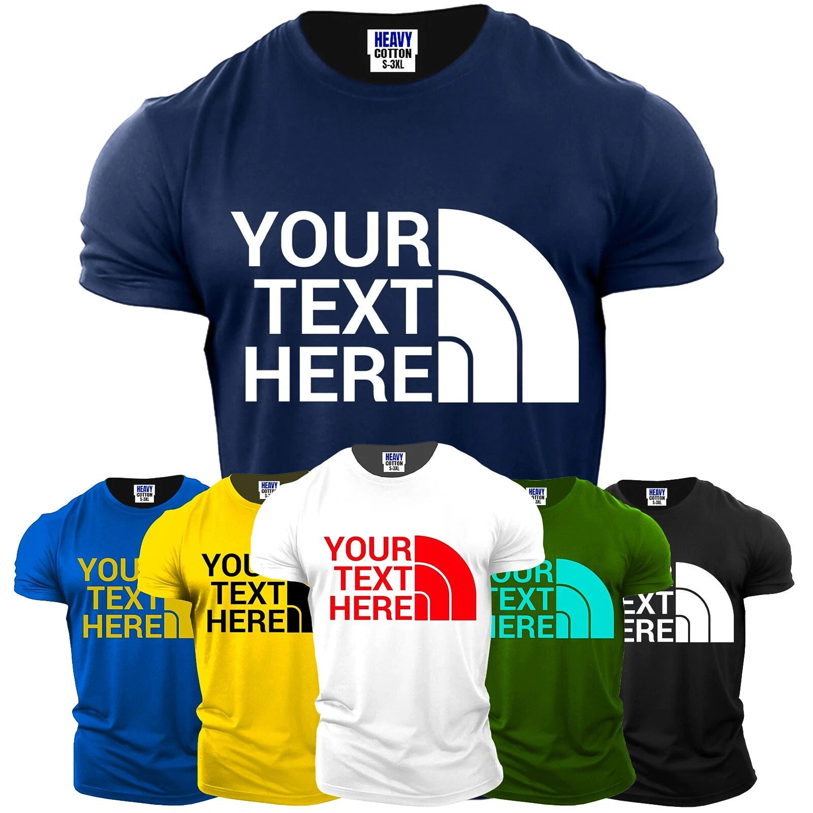 Personalized USA Your Text Custom Men's T-Shirts Funny Christmas Gift Tee S-3XL