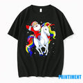 Santa Riding Rainbow Unicorn Galaxy Christmas Tshirts Sweater