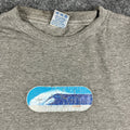 Planeta Vida T-Shirt Mens Large Gray Surf Ocean Wave Graphic Tee Casual Beach